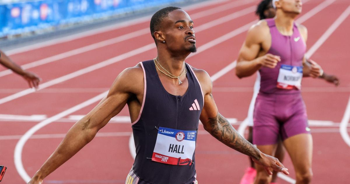 Quincy Hall at the 2024 U.S. Olympic Trials.