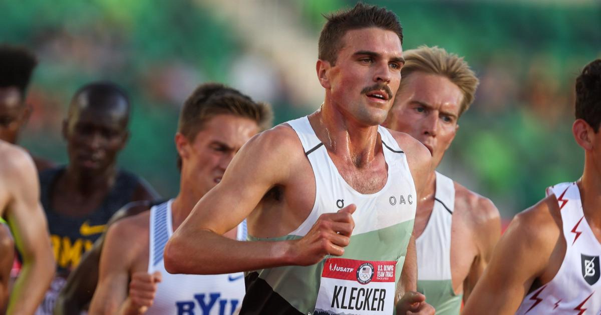 Joe Klecker on his way to qualifying for the U.S. Olympic team for the Tokyo Olympics.