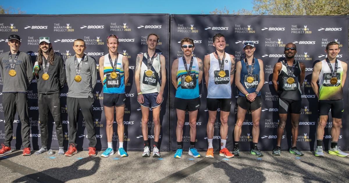 The Marathon Project men's podium