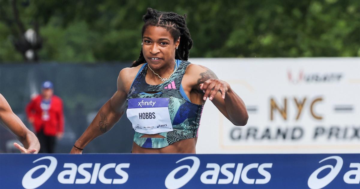 Aleia Hobbs finishing at the NYC Grand Prix.