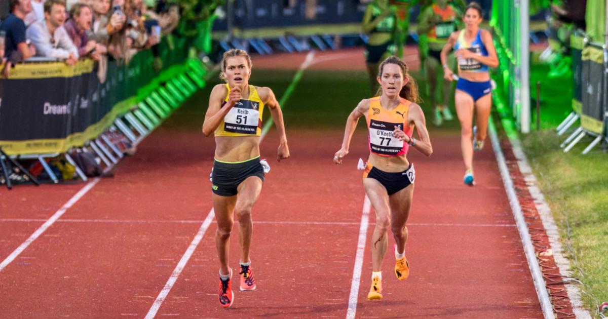 Fans in London were treated to a battle to the finish between Megan Keith and U.S. Olympic Marathon Trials champion Fiona O’Keeffe.