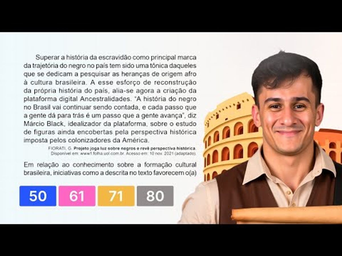 ENEM 2023 -  Superar a história da escravidão como principal marca da trajetória do negro no país