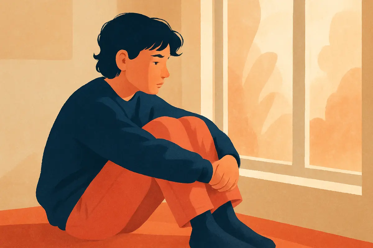 A teenager sitting alone near a window looking reflective and slightly withdrawn, with soft natural light, conveying quiet emotional weight and the experience of growing up unseen in a family environment. — what is a narcissistic parent