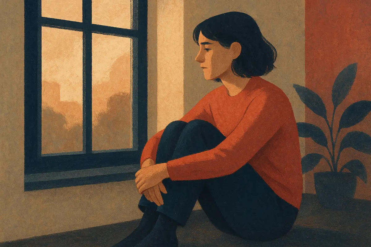 A person sitting alone near a window with fading afternoon light, looking reflective and quietly resolute, suggesting emotional recovery after a difficult relationship. — dating a narcissist