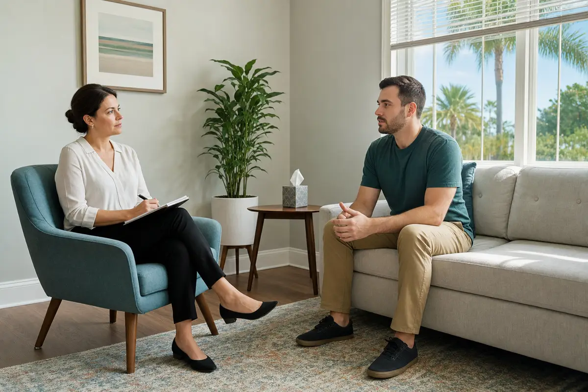 what is the best treatment for ocd — A calm, clear visual representing a person working through structured therapy steps for OCD, symbolizing gradual progress and evidence-based treatment.