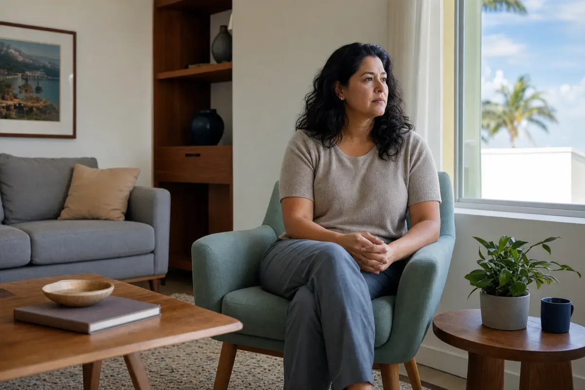 explain when you should seek treatment for depression — A warm, quiet image representing the moment someone decides to seek help for depression, such as a person sitting calmly by a window with soft natural light.