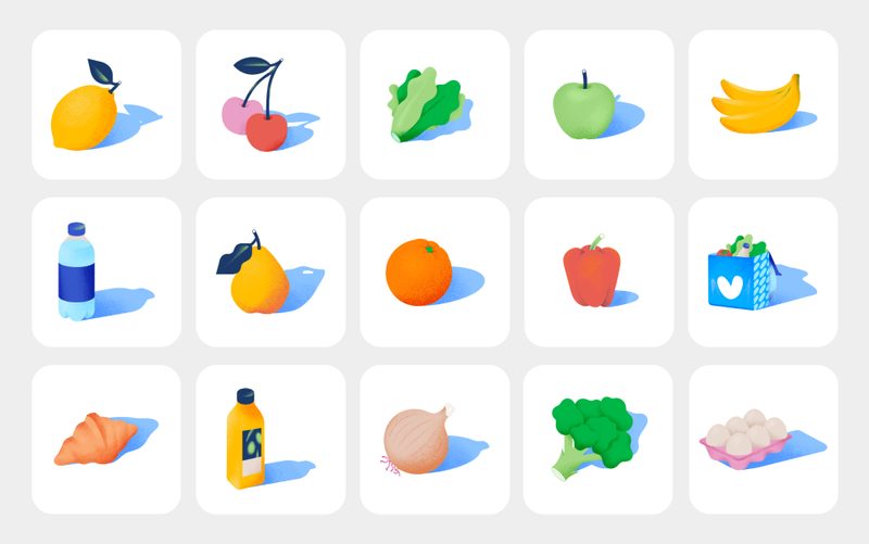 yandex lavka illustration style