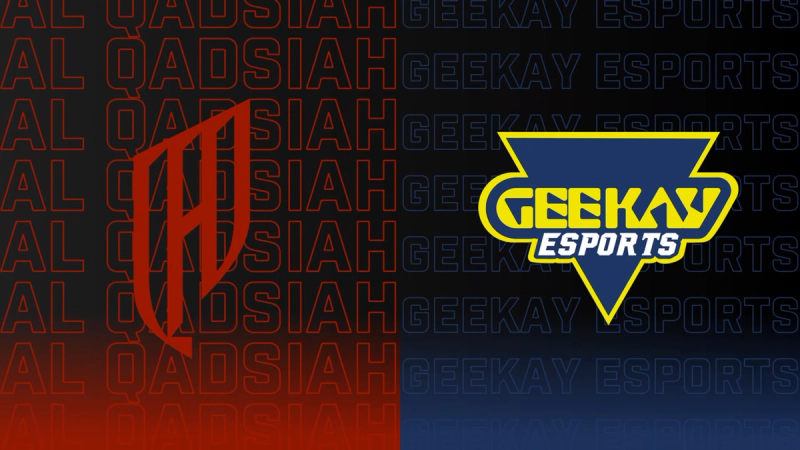 Al Qadsiah and Geekay Esports logos.