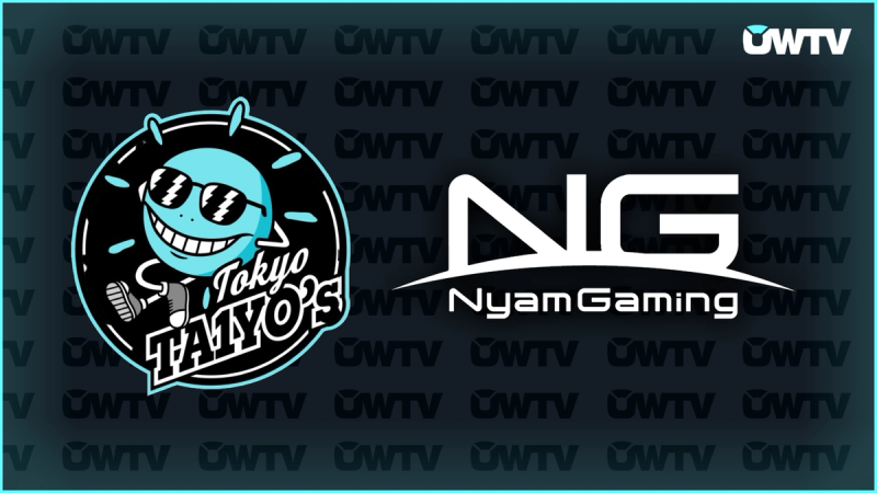 OWTV graphic showing Tokyo Ta1yo's and Nyam Gaming logos