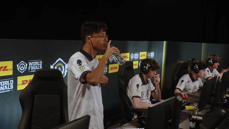 Rupal taking a sip, after defeating Team Falcons.