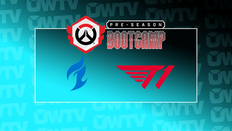 OWTV graphic with Dallas Fuel and T1 team logos