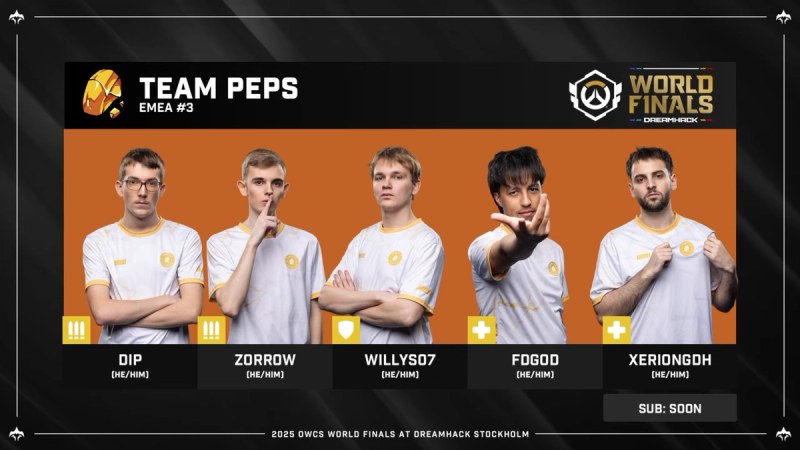 Team Peps' lineup against Spacestation Gaming.