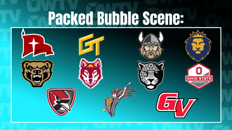 Graphic displaying logos of teams from the Packed Bubble Scene category