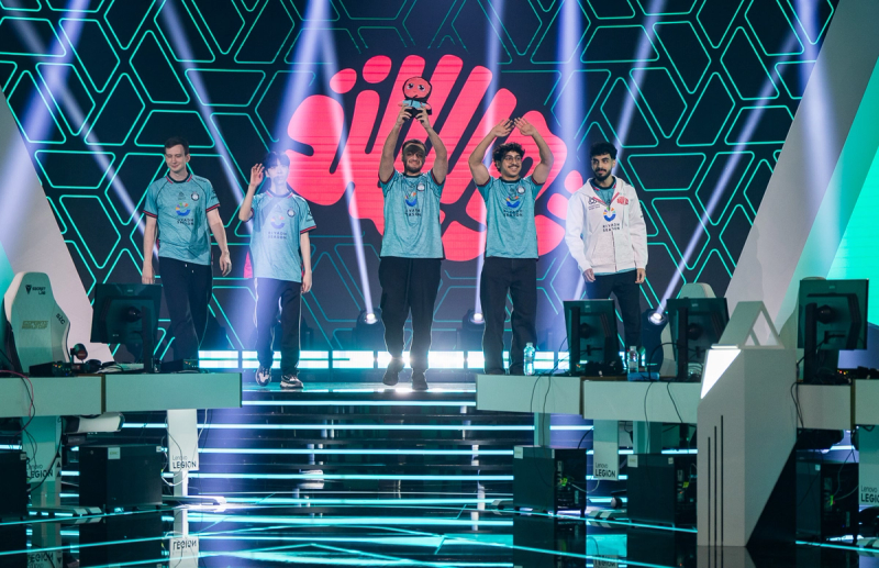 Twisted Minds present themselves on stage at EWC 2025.