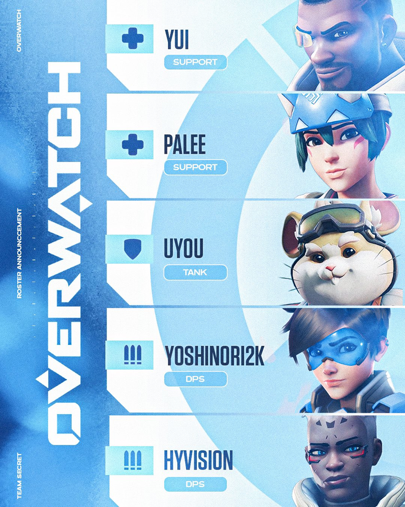 Team Secret roster announcement graphic