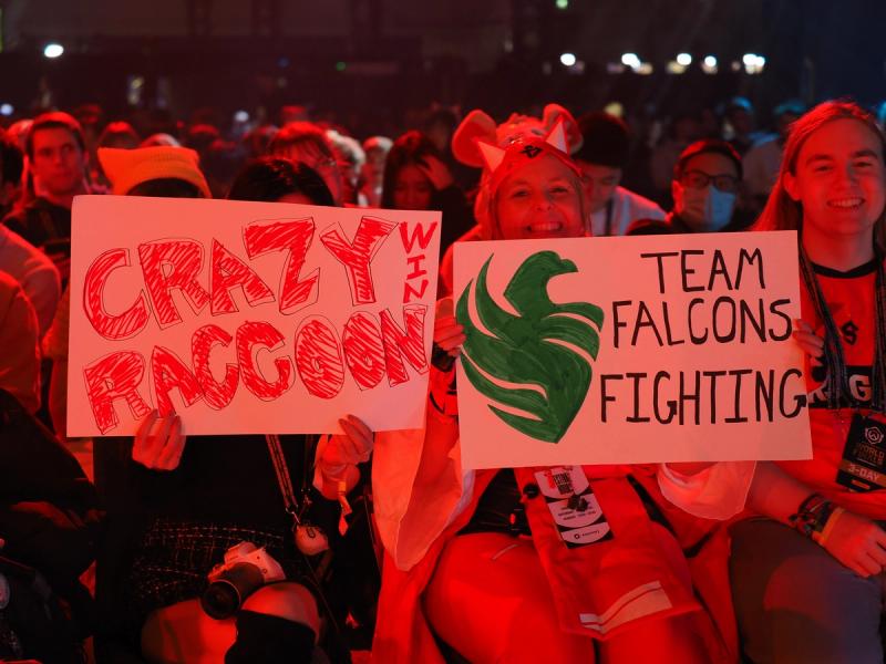 Both teams' fans stuck through till the very end.