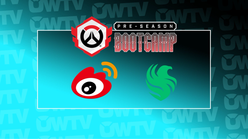 OWTV graphic showing Weibo Gaming and Team Falcons logos