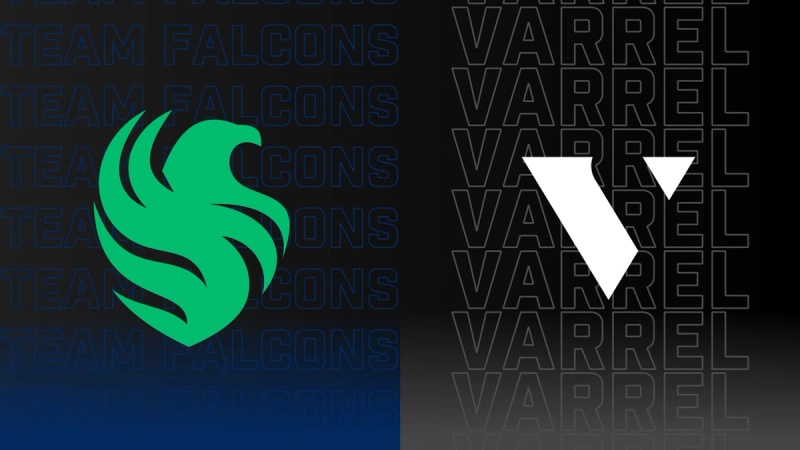 Team Falcons and VARREL logos.