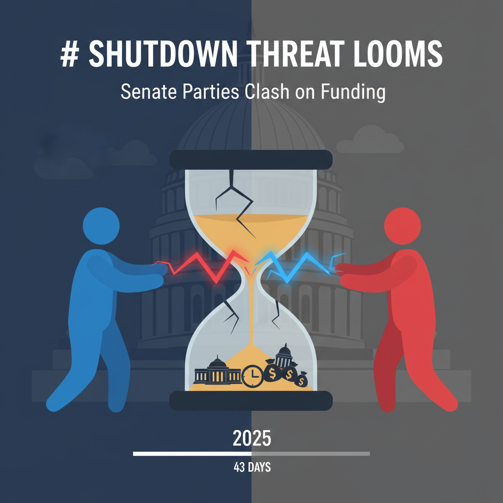 Shutdown Threat Looms as Senate Parties Clash on Funding[1]