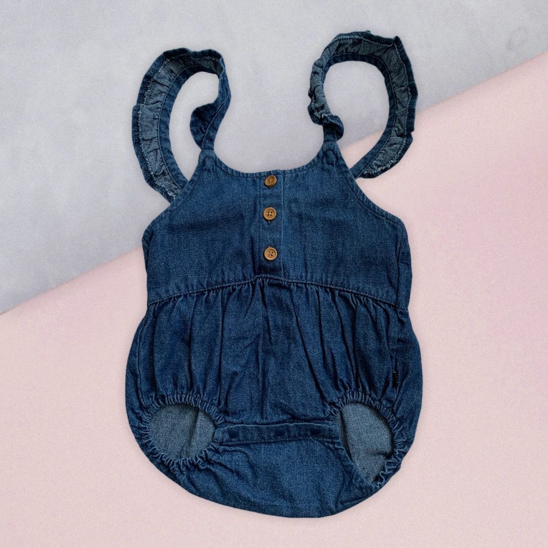 Jeans Blue Bodysuit for Baby Girl