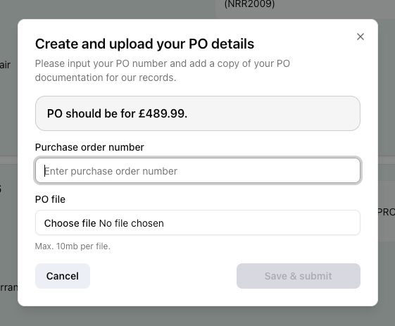 Requesting a PO number and document of that PO - TrackQUAL