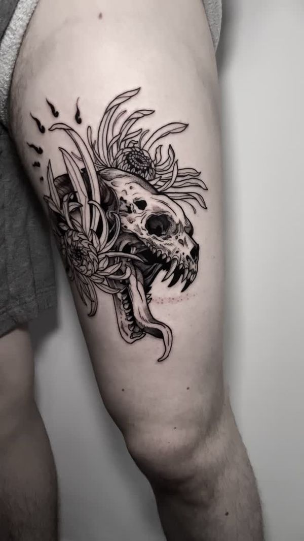 Skull, Flowers