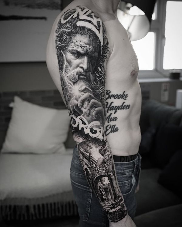 Statue hand,Architectural ruins,Script lettering