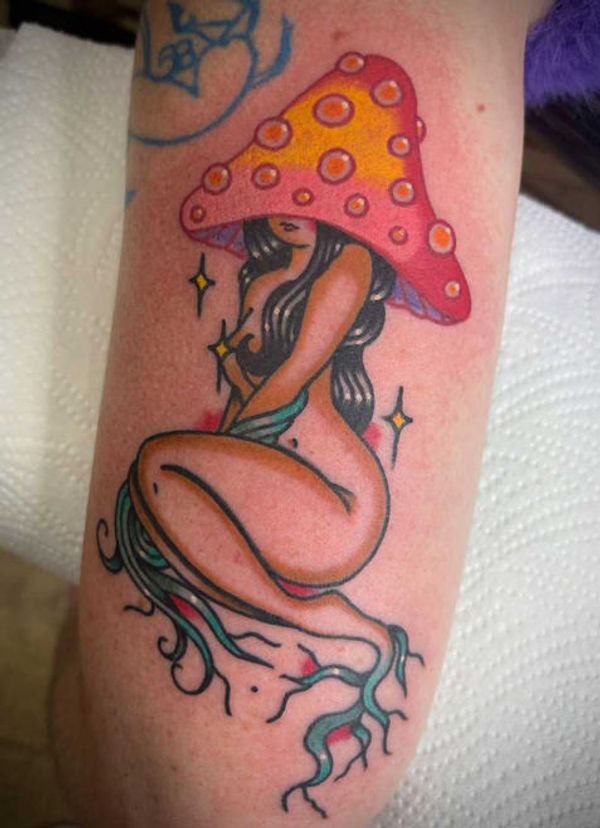 Woman, Mushroom