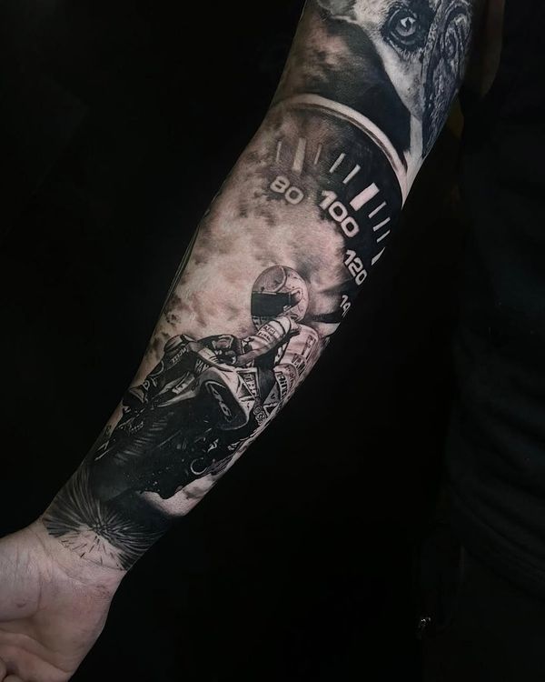 Motorcyclist,Motorcycle,Speedometer