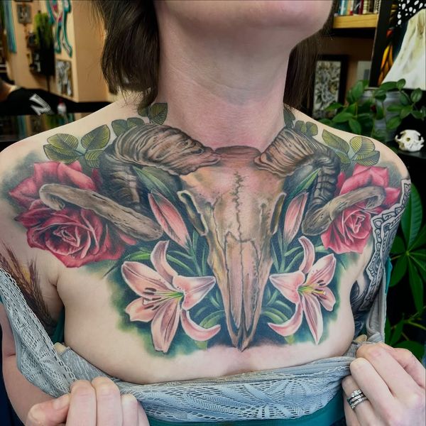 Skull, Rose, Lily