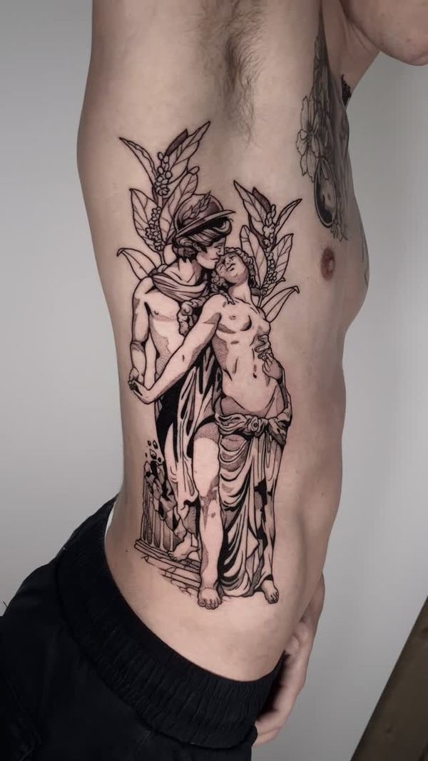 Human figures, Plants