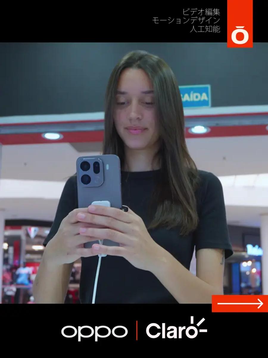 Cliente usando o OPPO Find X9 Pro