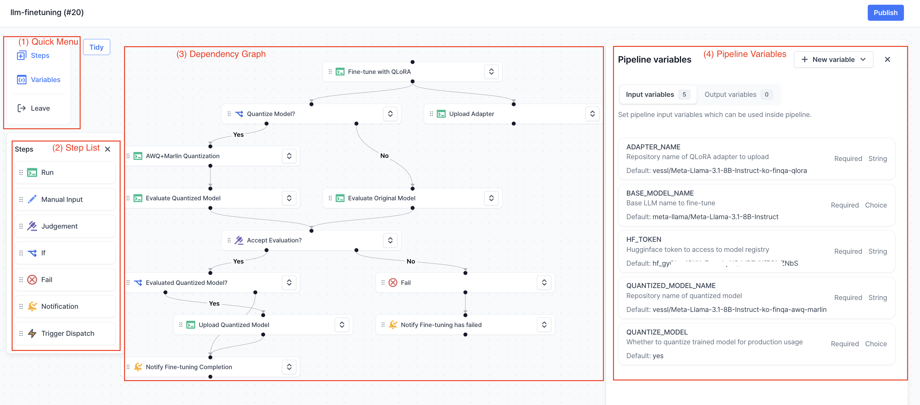Define pipeline steps