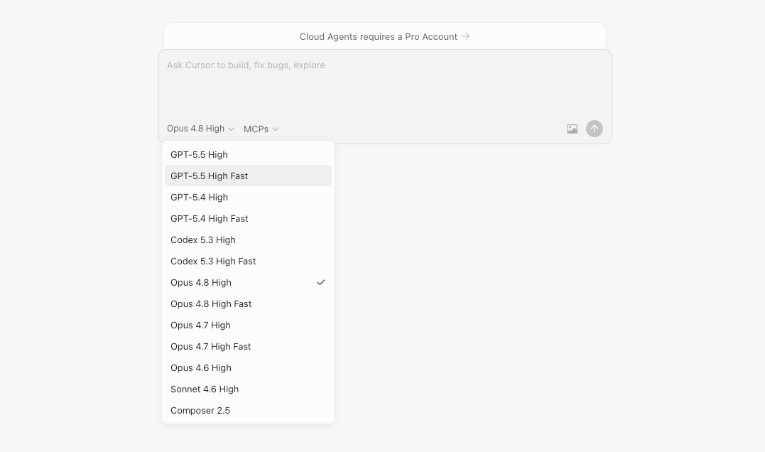 Cursor's model selection (Claude, GPT, Gemini, Composer, Auto) lets you switch models within the editor for different tasks. Claude Code is Claude-centric (though it supports DeepSeek V4 via env vars).