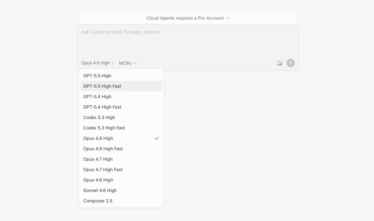 Cursor's model selection (Claude, GPT, Gemini, Composer, Auto) lets you switch models within the editor for different tasks. Claude Code is Claude-centric (though it supports DeepSeek V4 via env vars).