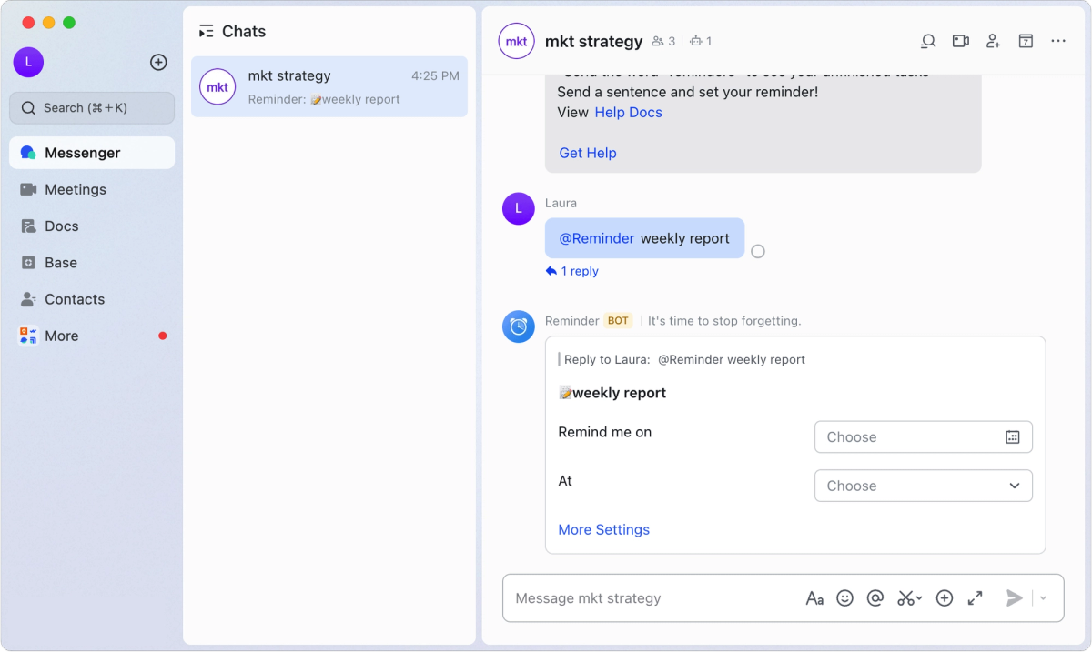 CLI Sends Message to Lark Channel with Task Summary