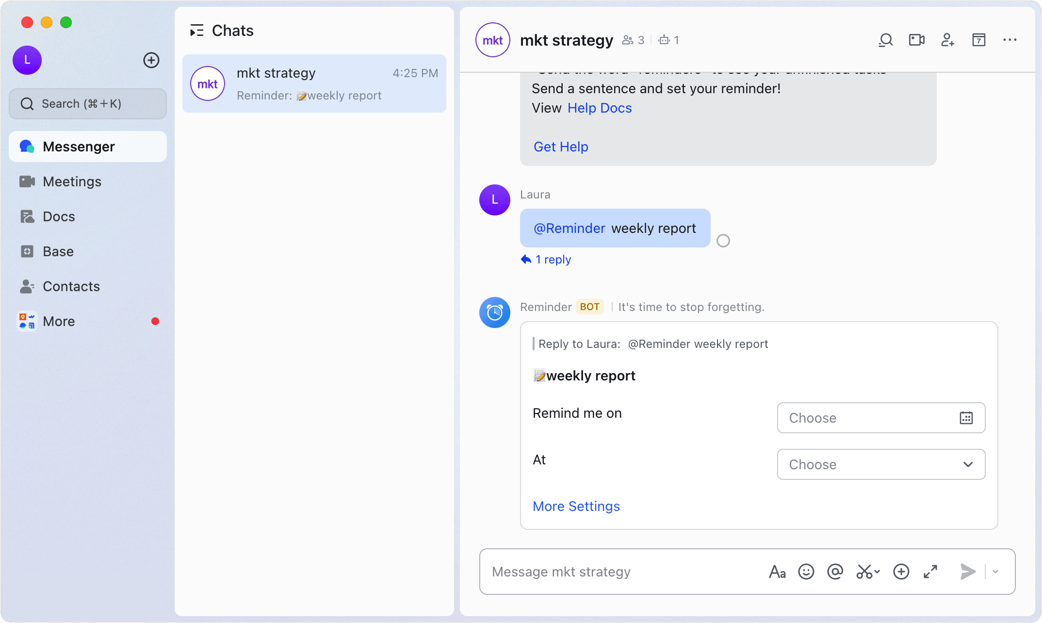 CLI Sends Message to Lark Channel with Task Summary