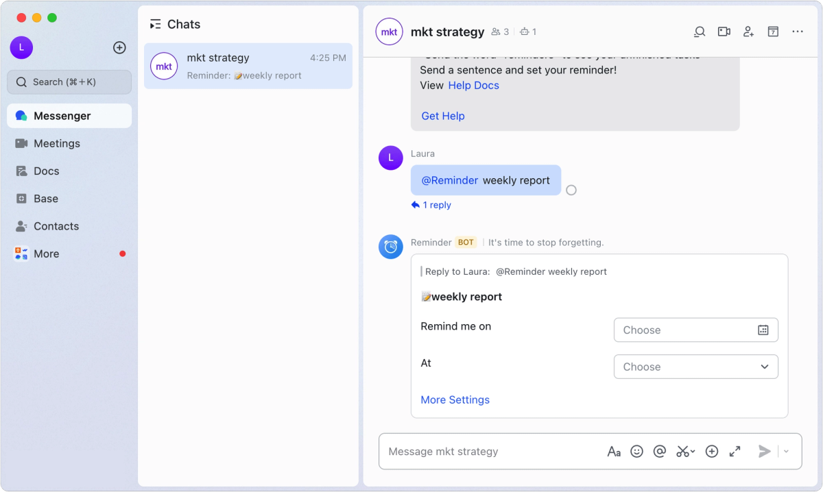 CLI Sends Message to Lark Channel with Task Summary