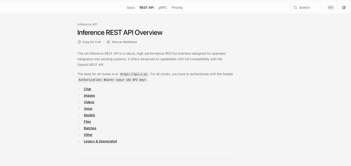 xAI API