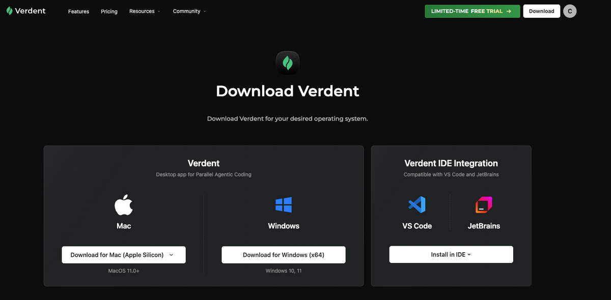 Setup in Verdent Desktop 