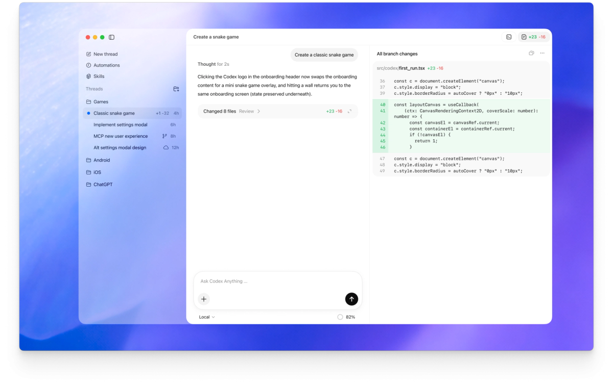 Codex App features