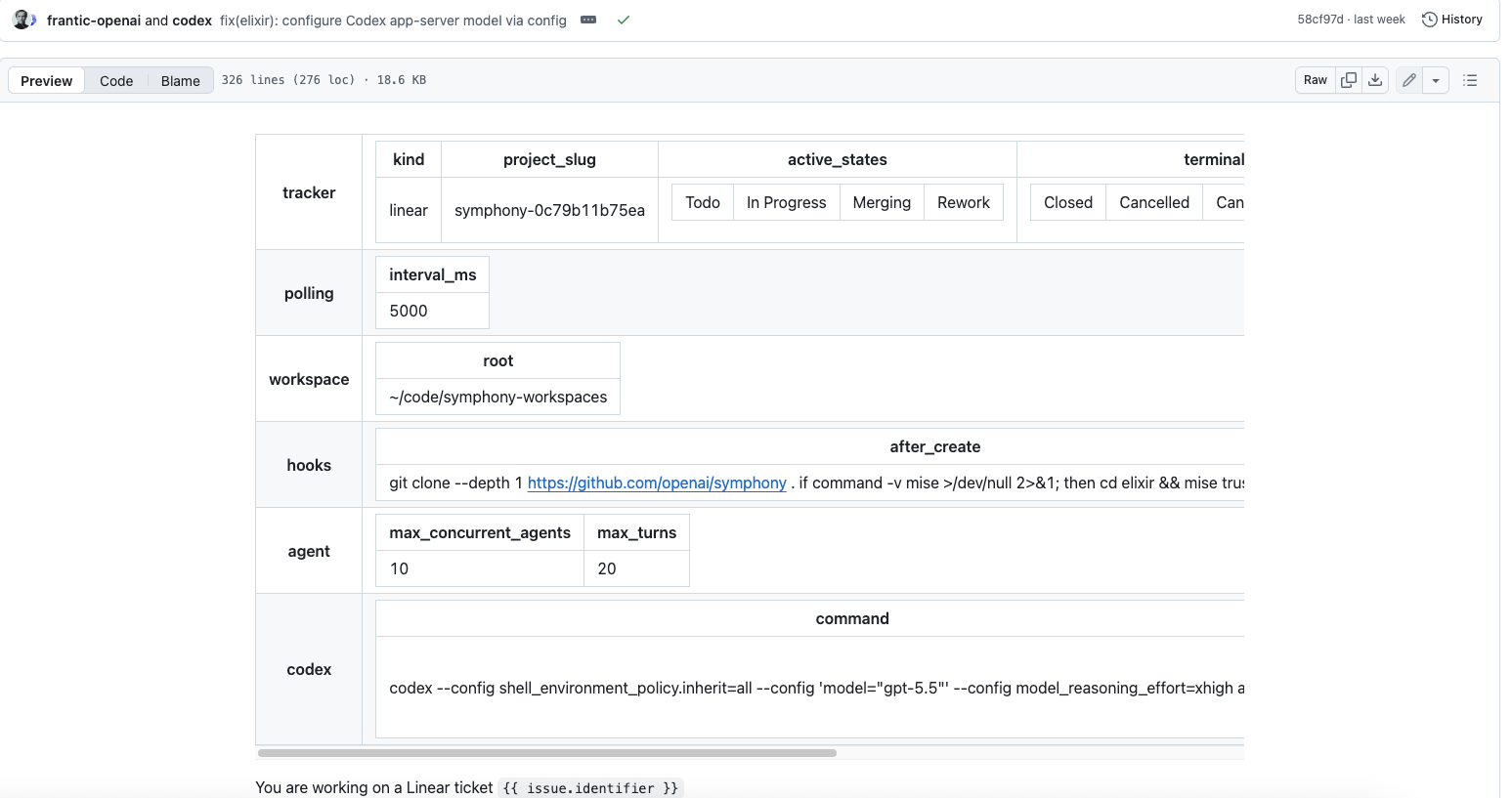 Symphony Open Source: Codex Setup