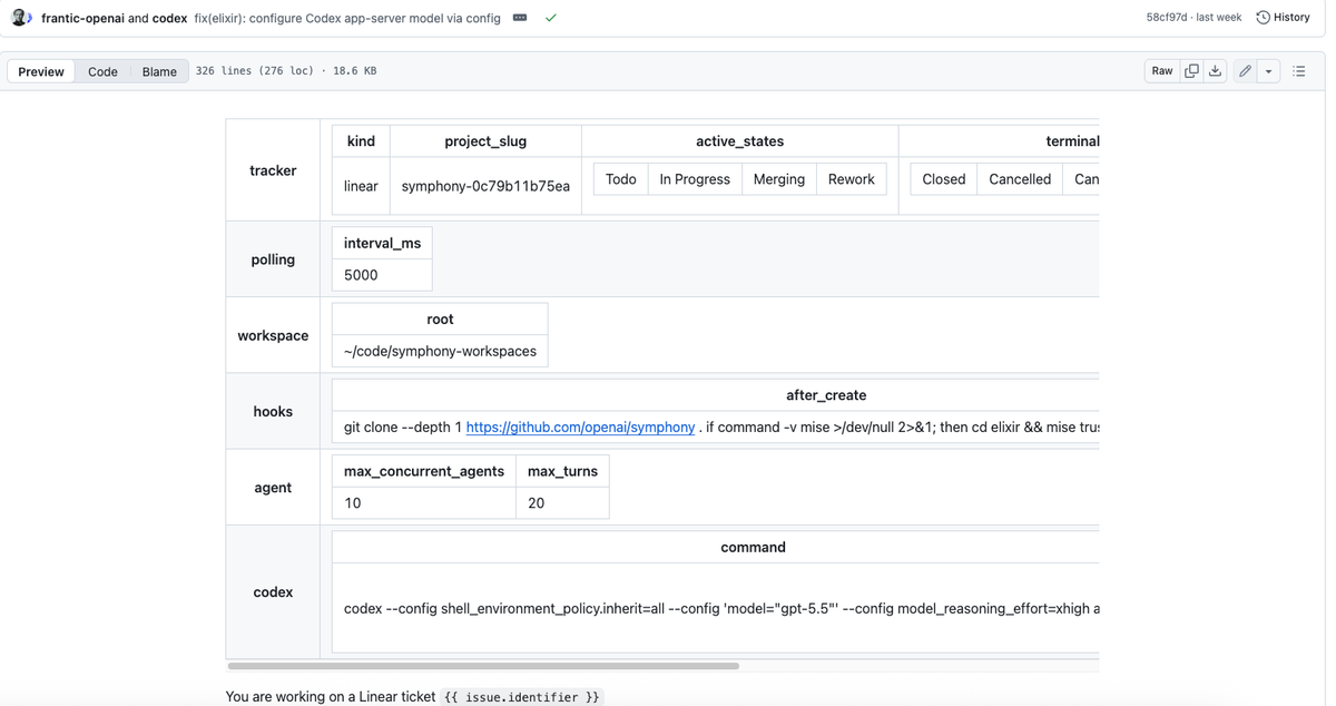 Symphony Open Source: Codex Setup