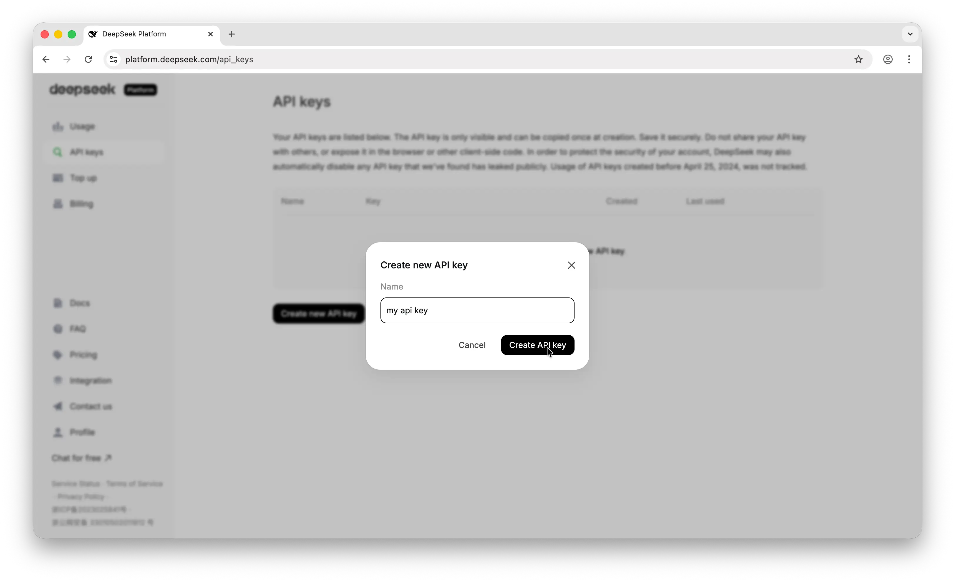 deepseek API Key
