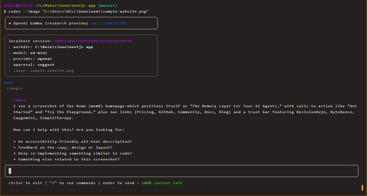 Your First Codex CLI Command