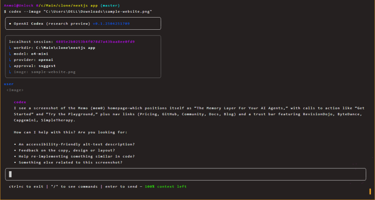 Your First Codex CLI Command