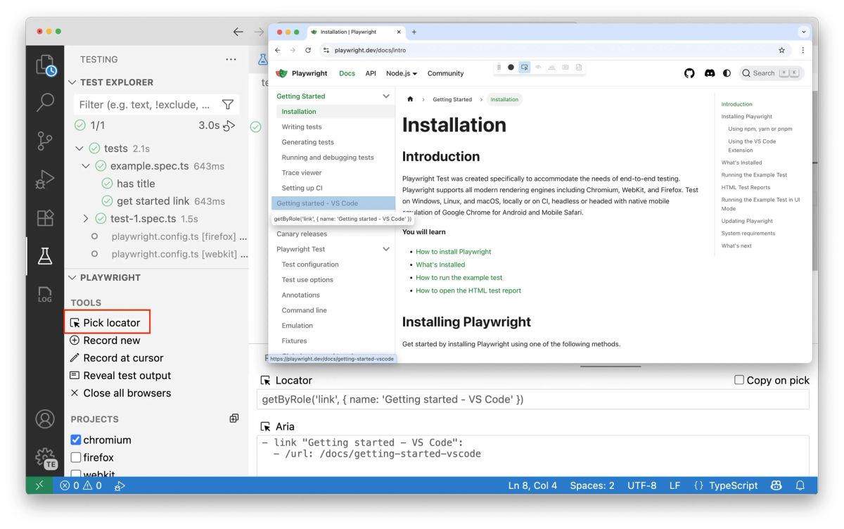 Playwright recommends user-facing locators or an explicit test-ID contract, making an agent’s selector change easier to review.
