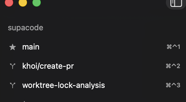 The core organizing primitive is the git worktree