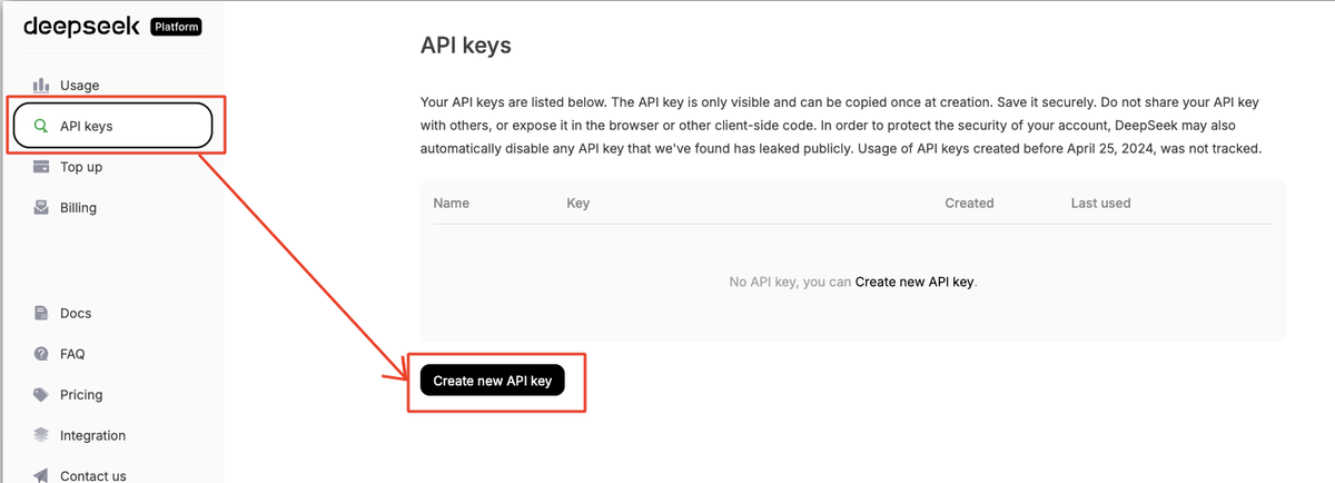 DeepSeek API key