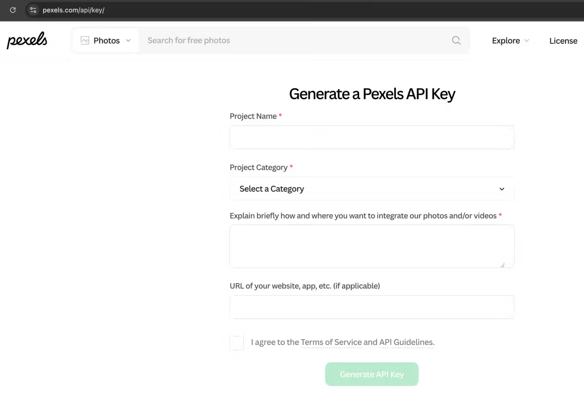 Pexels API nerede devreye giriyor